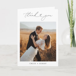 Moderne minimalistische Boho-Schrift Dankeskarte