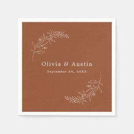 Moderne Minimalistische Boho Terracotta Wedding Serviette