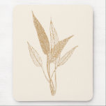 Moderne Minimalistische botanische Blätter Zeichne Mousepad<br><div class="desc">Eine moderne Minimalistische botanische Linie Kunst Illustration in einem hübschen Fall Schatten von goldgelb gelb.</div>