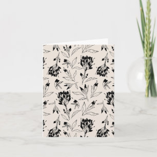 Moderne minimalistische botanische Blumen-Skizzenm Karte