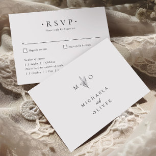 Moderne Minimalistische Botanische Elegante Schrif RSVP Karte