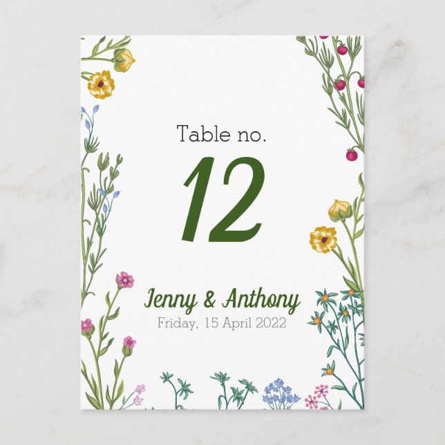 Moderne Minimalistische botanische Flora Postkarte (Vorderseite)