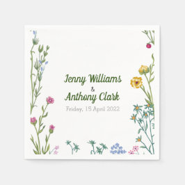 Moderne Minimalistische botanische Flora Serviette