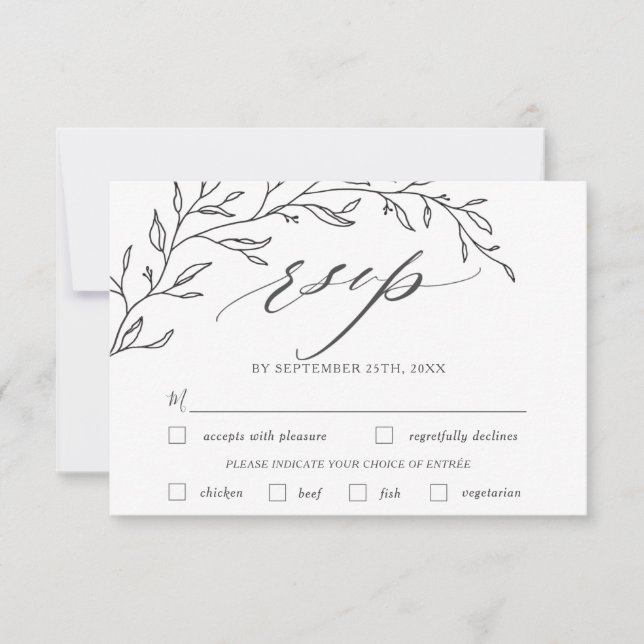 Moderne Minimalistische Branchenstraße RSVP Karte (Vorderseite)
