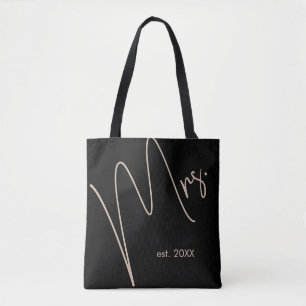 Moderne Minimalistische Braut   Schwarz + Beige Sc Tasche