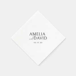 Moderne Minimalistische Braut- und Bräutigamen Serviette
