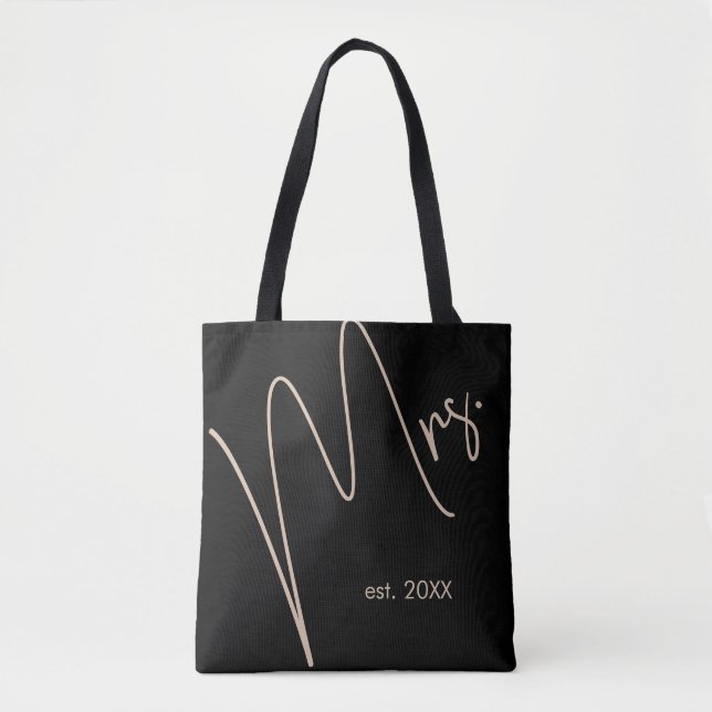 Moderne Minimalistische Bridge | Schwarz + Beige S Tasche (Vorderseite)