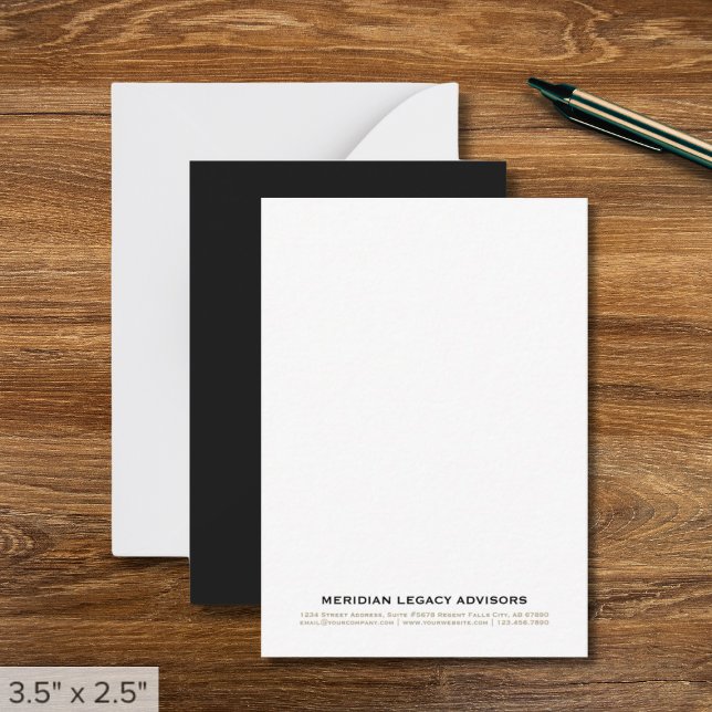 Moderne Minimalistische Business Note Card Mitteilungskarte (Von Creator hochgeladen)