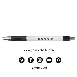 Moderne Minimalistische Business Website Social Me Kugelschreiber