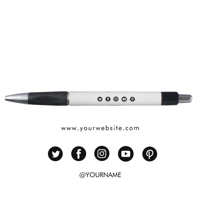 Moderne Minimalistische Business Website Social Me Kugelschreiber (Von Creator hochgeladen)