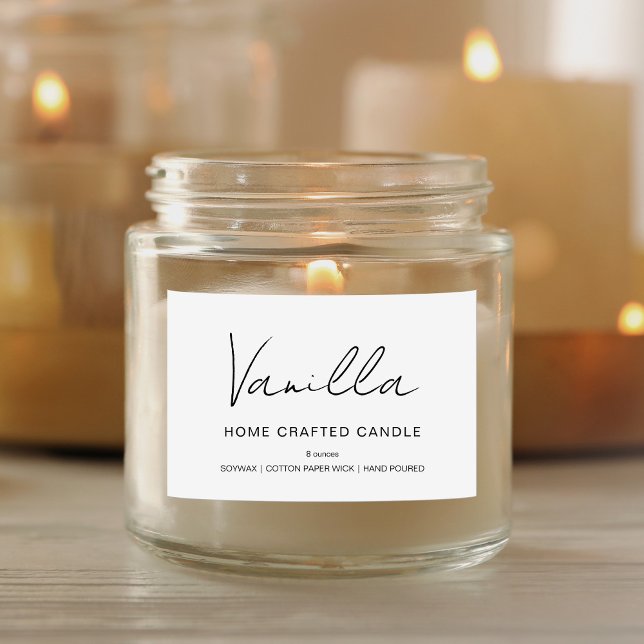 Moderne Minimalistische Candle-Label-Aufkleber Lebensmitteletikett (Von Creator hochgeladen)