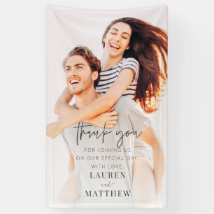 Moderne Minimalistische Chic Hochzeit Vielen Dank Banner