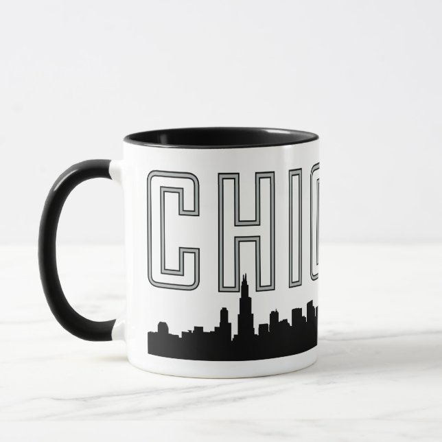 Moderne Minimalistische Chicagoer Tasse mit City's (Links)