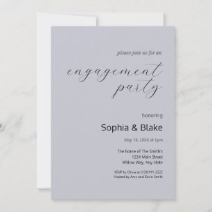 Moderne minimalistische Cloud-Gray Verlobungsparty Einladung