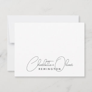 Moderne minimalistische Couleurname Monogramm Mitteilungskarte