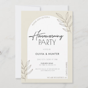 Moderne Minimalistische Creme Houseming Einladung