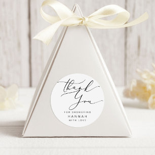 Moderne Minimalistische Danke Brautdusche Runder Aufkleber