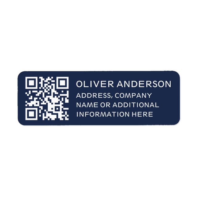 Moderne Minimalistische Deep Blue QR Code Rücksend (Vorne)