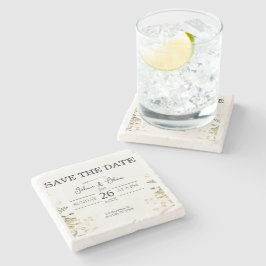 Moderne Minimalistische Design Save-The-Date-Karte Steinuntersetzer