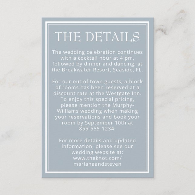 Moderne, Minimalistische Details Begleitkarte (Vorderseite)