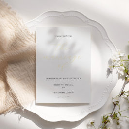 Moderne, minimalistische Drehbuchfolien-Hochzeitse Folieneinladung