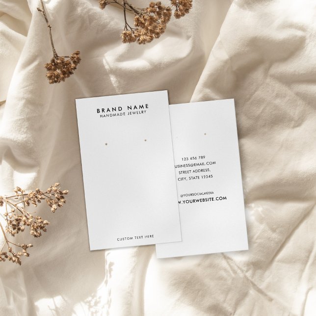 Moderne Minimalistische Earring Display Card (Modern Minimalist Earring Display Card)