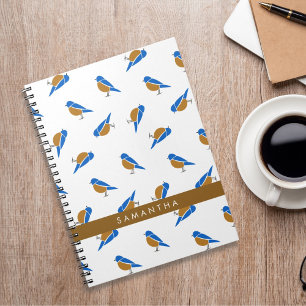 Moderne Minimalistische Eastern-Bluebird-Muster Notizblock