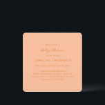 Moderne Minimalistische, einfache Babydusche Peach Einladung<br><div class="desc">Moderne Minimalistische Babydusche Platz Einladung in Peach</div>