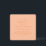 Moderne Minimalistische, einfache Babydusche Peach Einladung<br><div class="desc">Moderne Minimalistische Babydusche Platz Einladung in Peach</div>