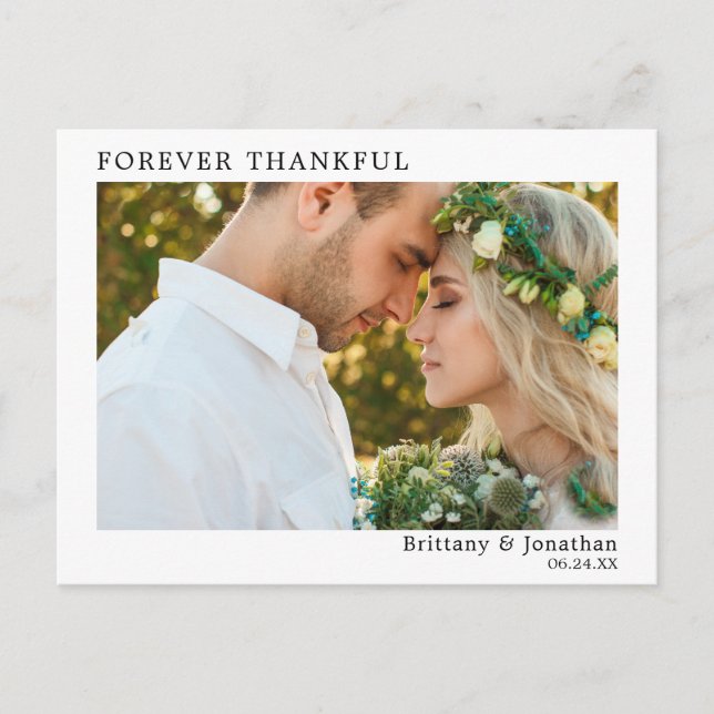 Moderne Minimalistische Einfache Hochzeit für imme Postkarte (Vorderseite)