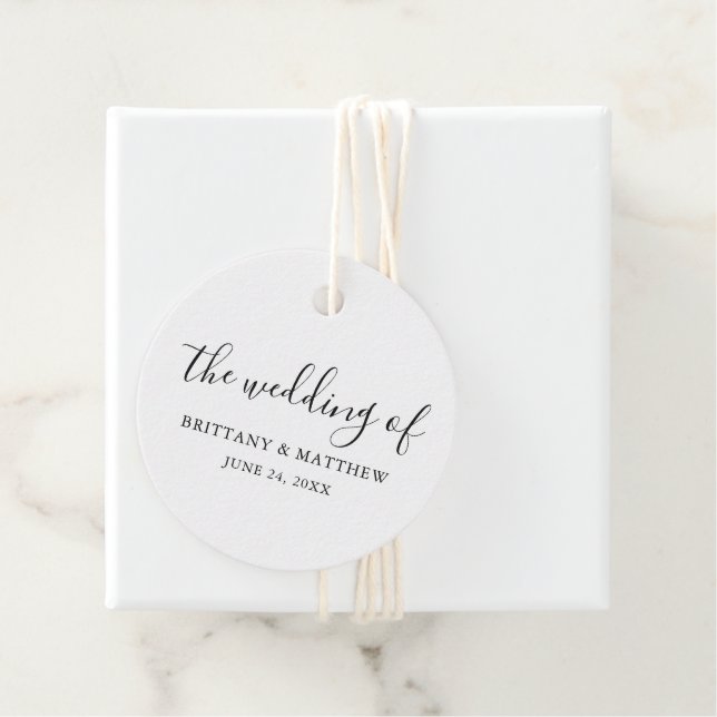 Moderne Minimalistische Einfache Hochzeit Geschenkanhänger (Beispiel)