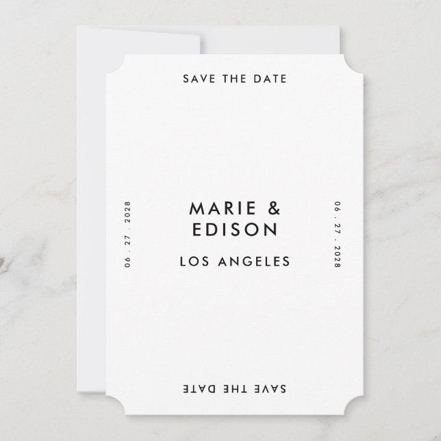 Moderne Minimalistische Einfache Hochzeit retten d Einladung (Vorderseite)