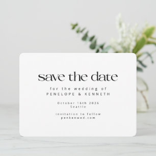 Moderne Minimalistische, einfache Hochzeit Save The Date