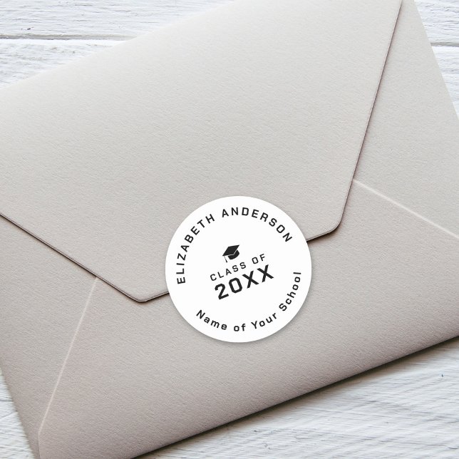 Moderne Minimalistische Einfache Klasse 2024 Absch Runder Aufkleber (Von Creator hochgeladen)