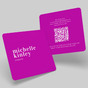 Moderne minimalistische einfache QR-Code Persönlic Quadratische Visitenkarte