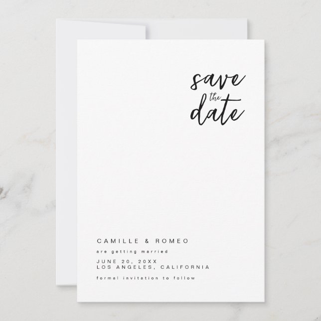 Moderne Minimalistische, einfache Save the Date Ei (Vorderseite)