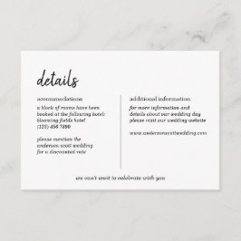 Moderne, Minimalistische, einfache Skripteinsätze Begleitkarte