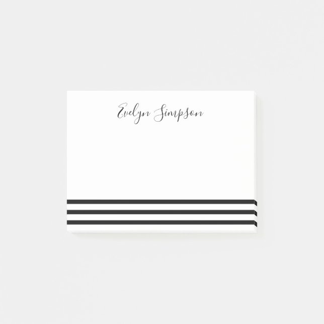 Moderne Minimalistische einfache Streifen Post-it Klebezettel (Vorderseite)