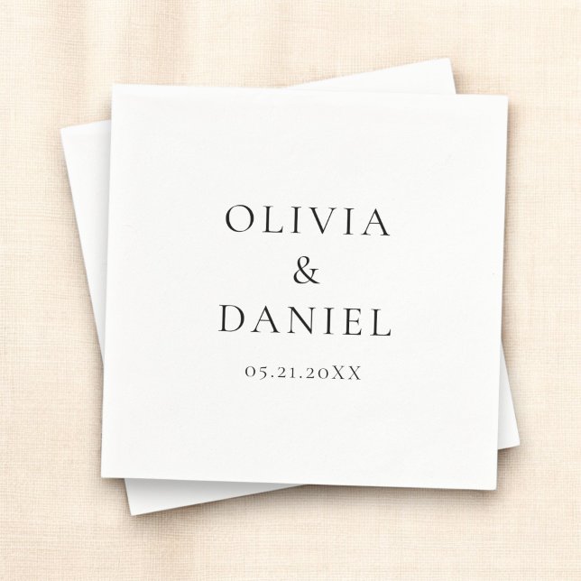 Moderne Minimalistische, einfache White Wedding Serviette (Von Creator hochgeladen)
