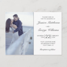 Moderne Minimalistische Einladung zum Hochzeitsfes Postkarte