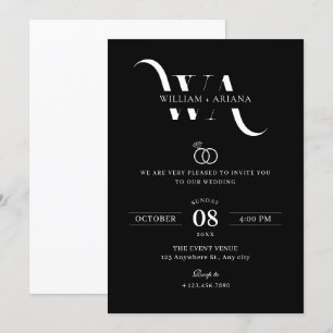 Moderne minimalistische Einladung zur Hochzeit