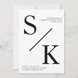 Moderne minimalistische Einladung zur Hochzeit