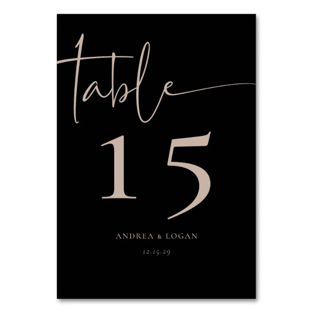 Moderne Minimalistische Elegant Classic Tischnummer (Vorderseite)