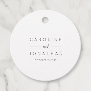 Moderne Minimalistische Elegant Custom Wedding Whi Geschenkanhänger