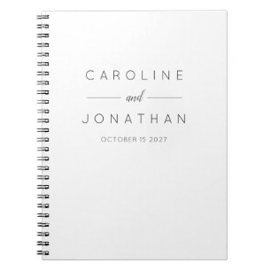Moderne Minimalistische Elegant Custom Wedding Whi Notizblock