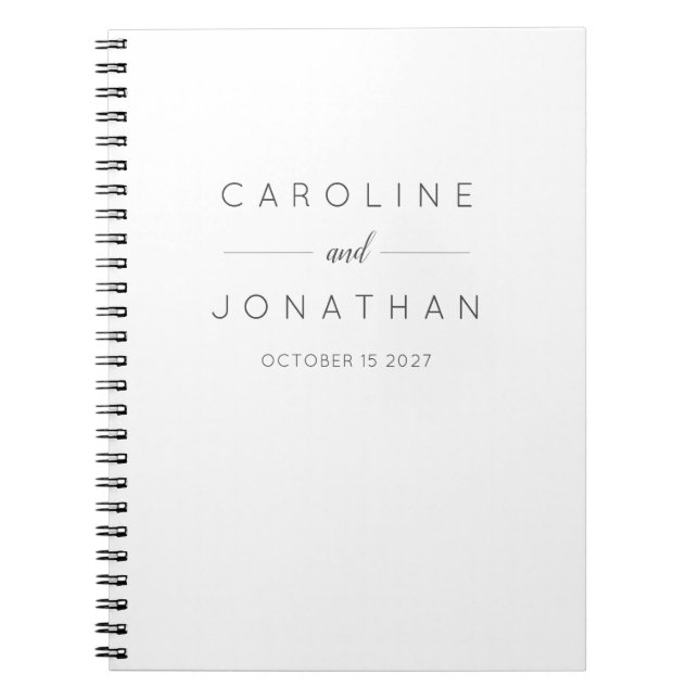 Moderne Minimalistische Elegant Custom Wedding Whi Notizblock (Vorderseite)