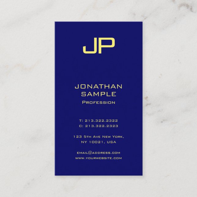 Moderne Minimalistische Elegant Gold Look Schrifta Visitenkarte (Vorderseite)