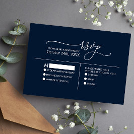 Moderne Minimalistische Elegant Navy Blue White We RSVP Karte
