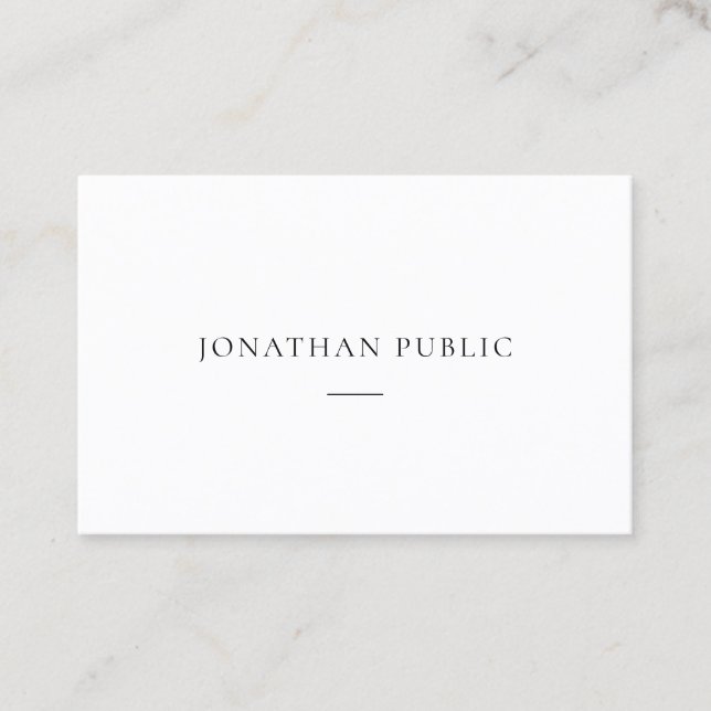 Moderne, Minimalistische Elegant-Vorlage Einfach Visitenkarte (Vorderseite)