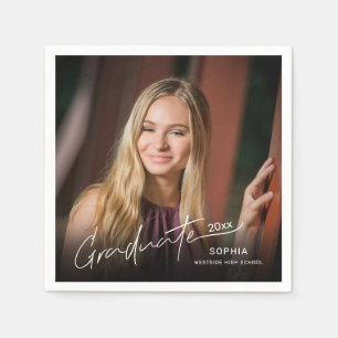 Moderne Minimalistische Elegante Abschluss-Script- Serviette